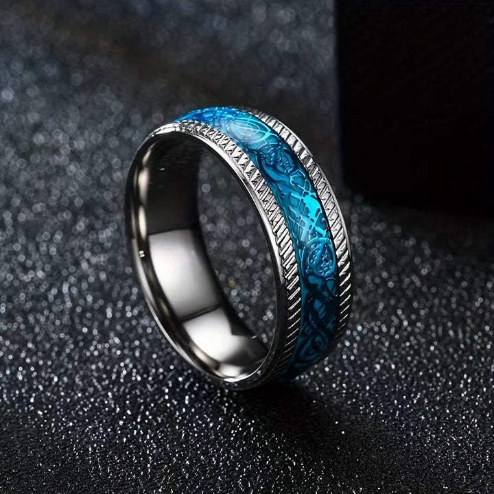 Light Dragon Scale Blue Ring