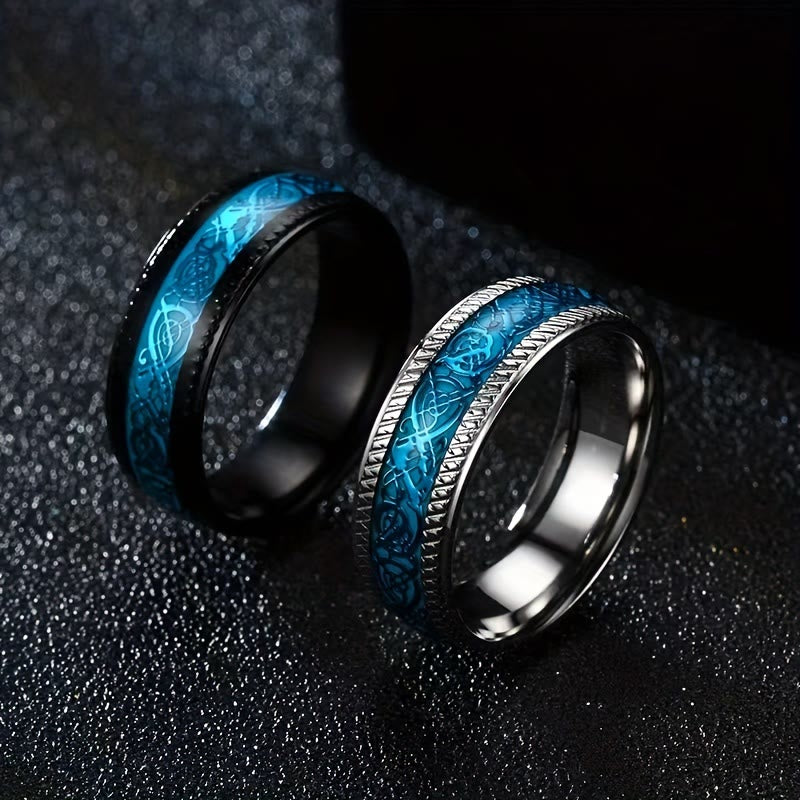 Light Dragon Scale Blue Ring