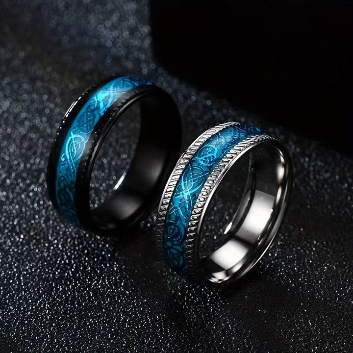 Light Dragon Scale Blue Ring