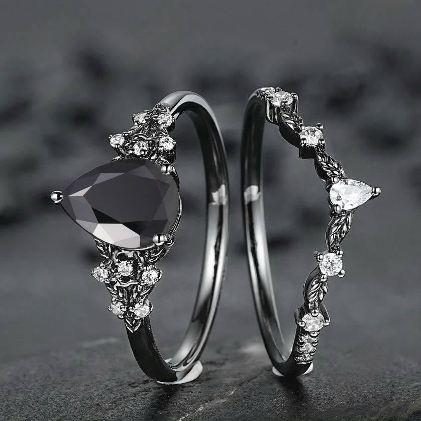 WorldNorse Nordic Floral Alexandrite Ring Set