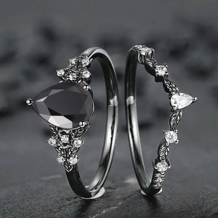 WorldNorse Nordic Floral Alexandrite Ring Set