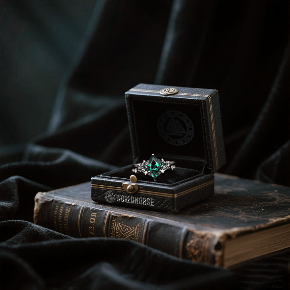 WorldNorse Nordic Floral Alexandrite Ring Set