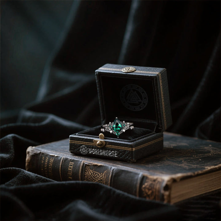 WorldNorse Nordic Floral Alexandrite Ring Set