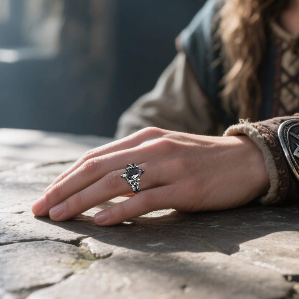WorldNorse Nordic Floral Alexandrite Ring Set