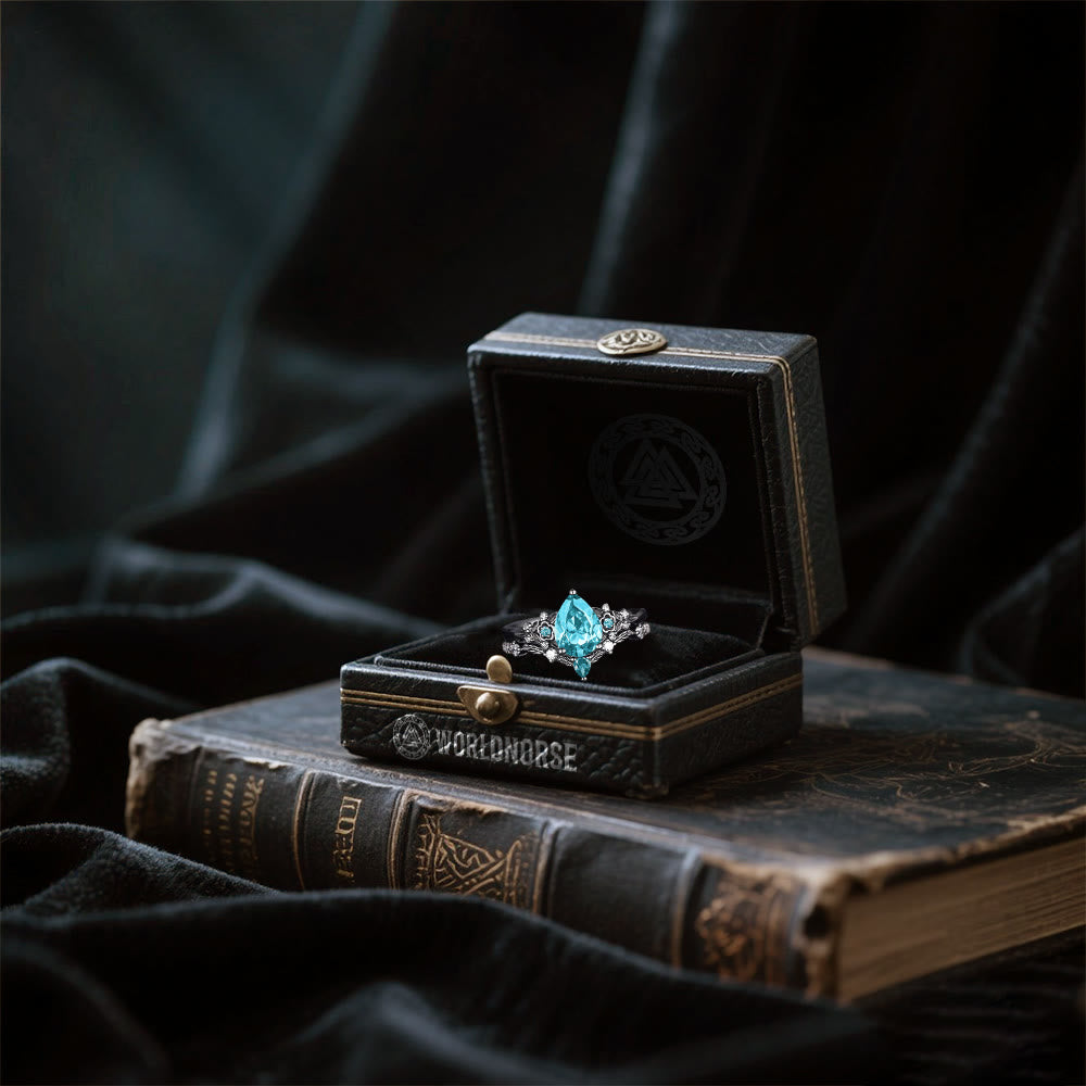 WorldNorse Nordic Floral Alexandrite Ring Set