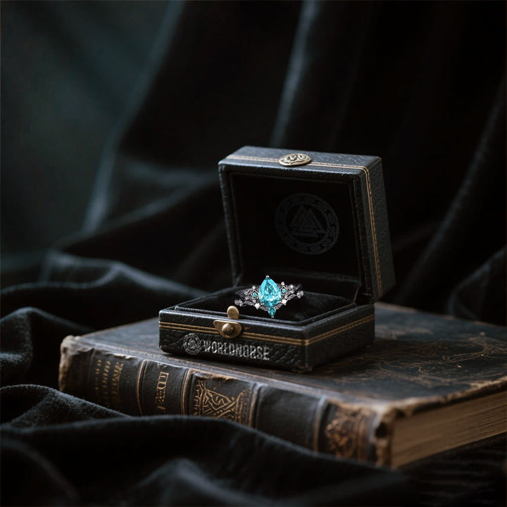 WorldNorse Nordic Floral Alexandrite Ring Set