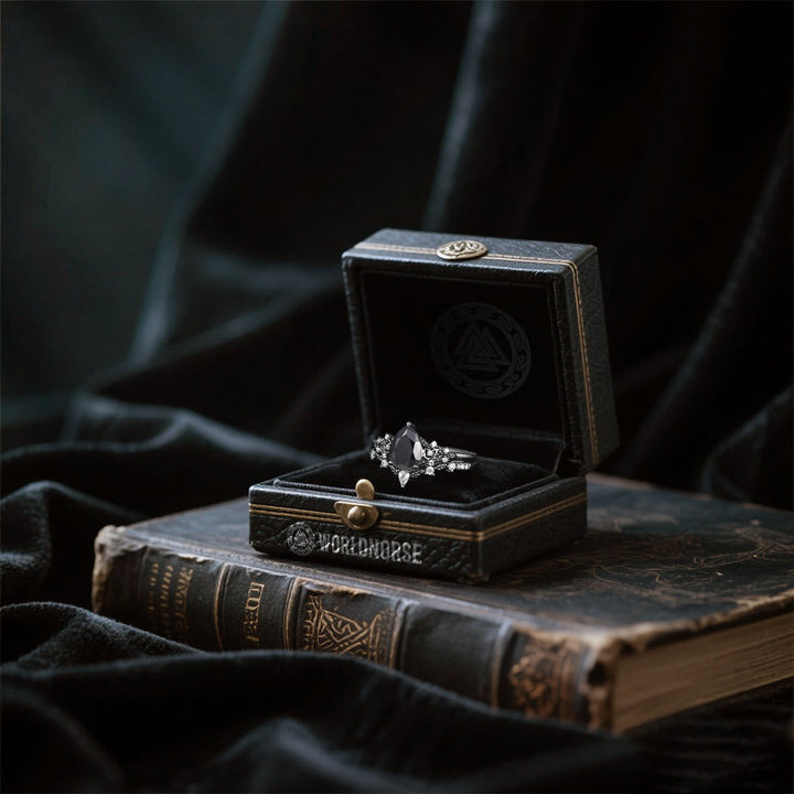 WorldNorse Nordic Floral Alexandrite Ring Set