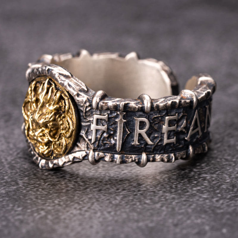 Handcrafted 925 Silver Vintage Dragon Emblem Ring