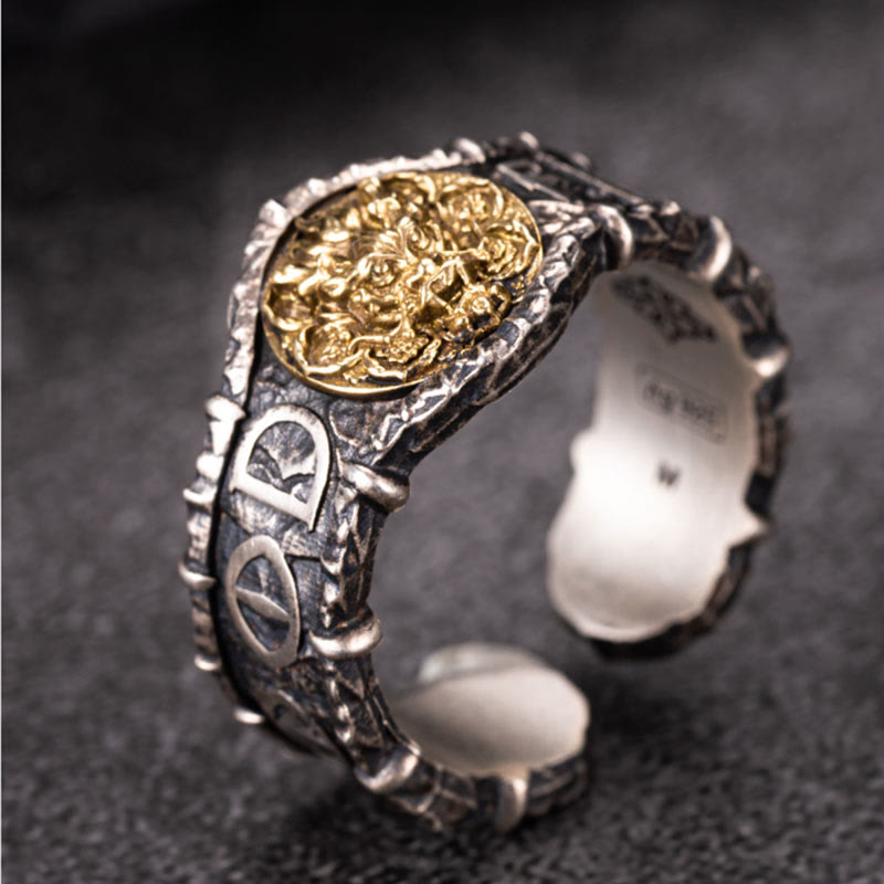 Handcrafted 925 Silver Vintage Dragon Emblem Ring