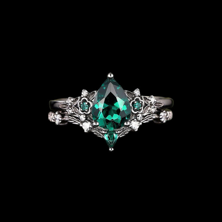 WorldNorse Nordic Floral Alexandrite Ring Set