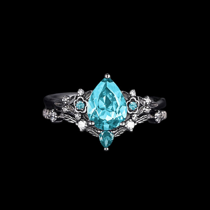 WorldNorse Nordic Floral Alexandrite Ring Set