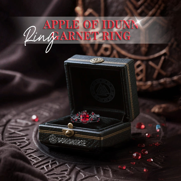 WorldNorse Apple Of Idunn Garnet Ring