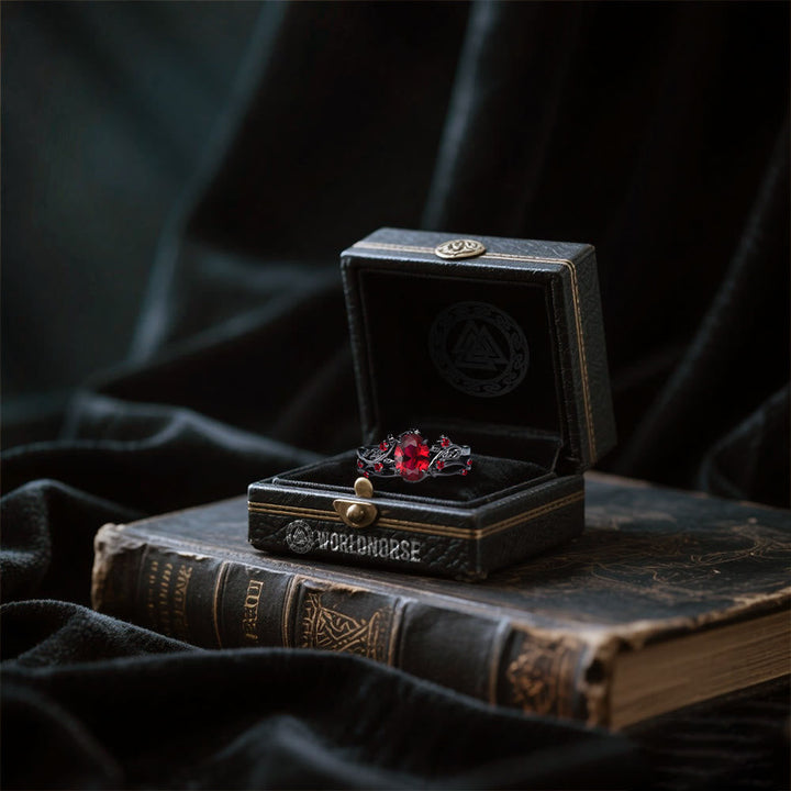 WorldNorse Apple Of Idunn Garnet Ring