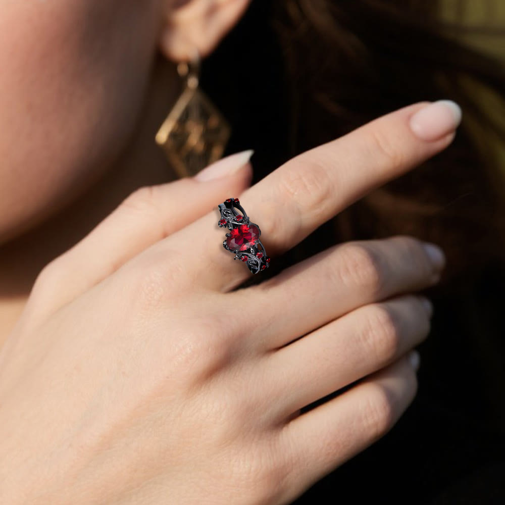 WorldNorse Apple Of Idunn Garnet Ring