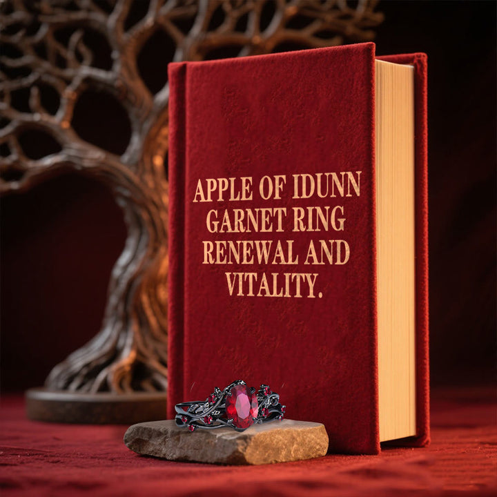 WorldNorse Apple Of Idunn Garnet Ring