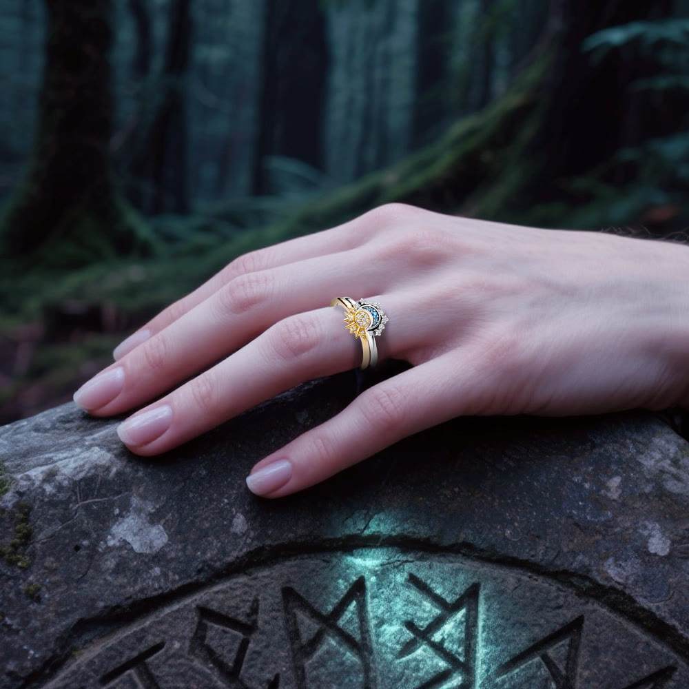 WorldNorse Máni Sun & Moon Ring Set