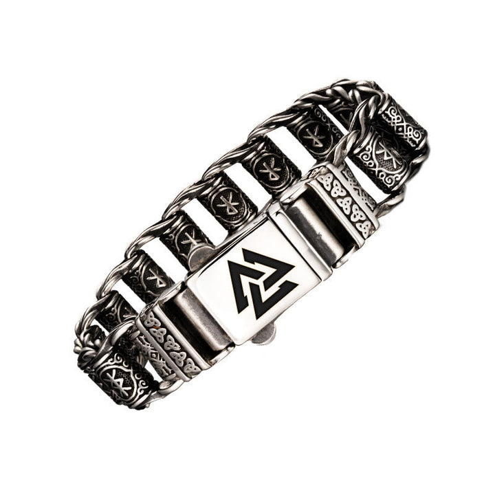 Viking Rune Barrel Chain Bracelet