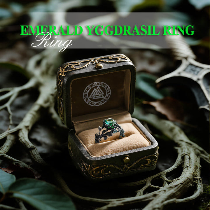 WorldNorse Emerald Yggdrasil Ring
