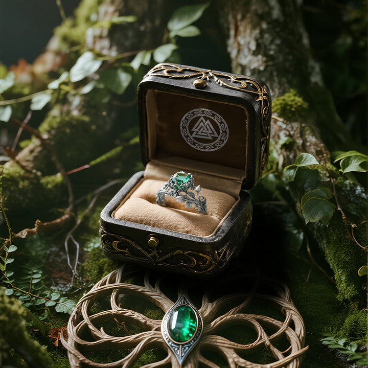 WorldNorse Emerald Yggdrasil Ring