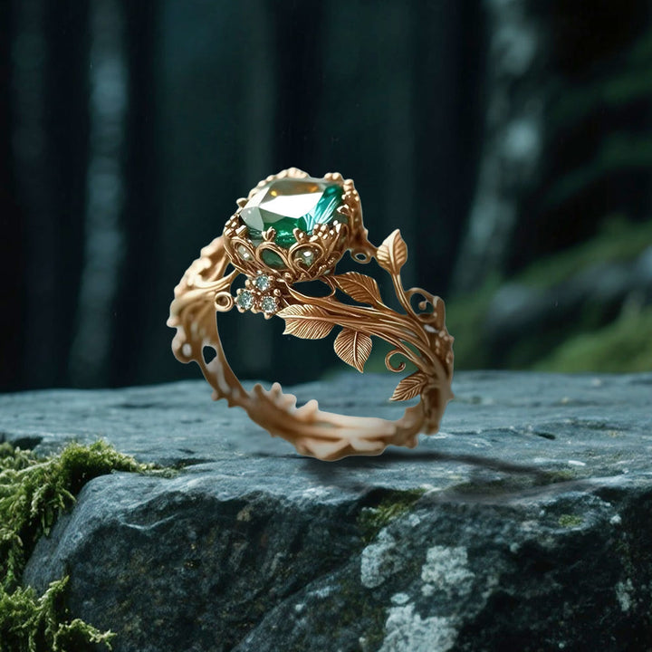 WorldNorse Emerald Yggdrasil Ring