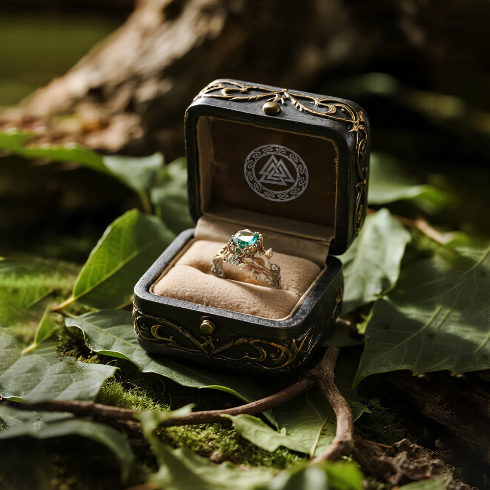 WorldNorse Emerald Yggdrasil Ring