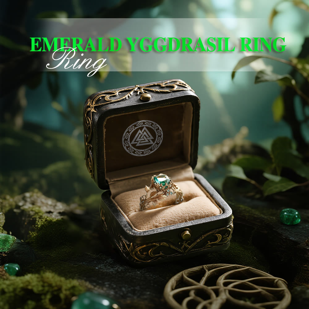 WorldNorse Emerald Yggdrasil Ring