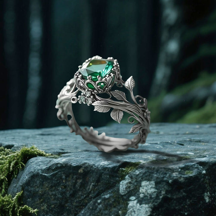 WorldNorse Emerald Yggdrasil Ring