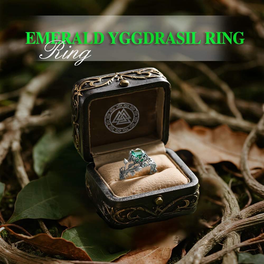 WorldNorse Emerald Yggdrasil Ring