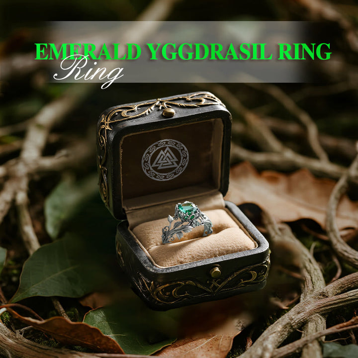 WorldNorse Emerald Yggdrasil Ring