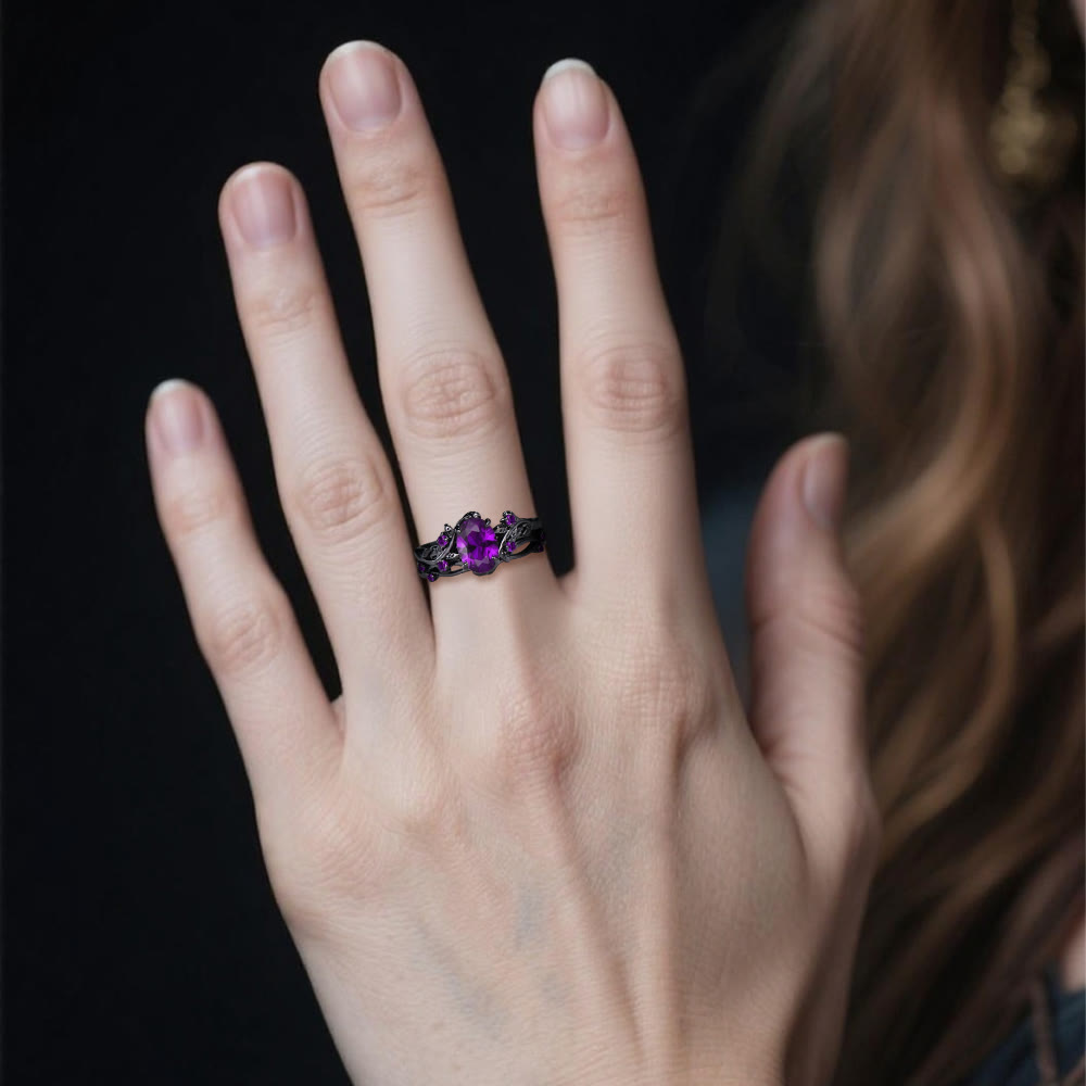 WorldNorse Midnight Amethyst Norse Vine Ring
