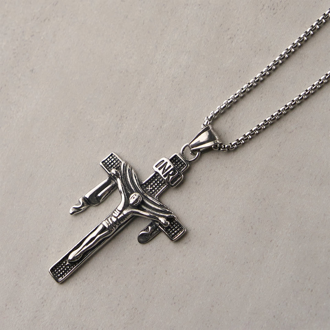Christianartworkshop Artistic Sterling Silver INRI Cross Necklace: A Unique Blend of Art and Belief