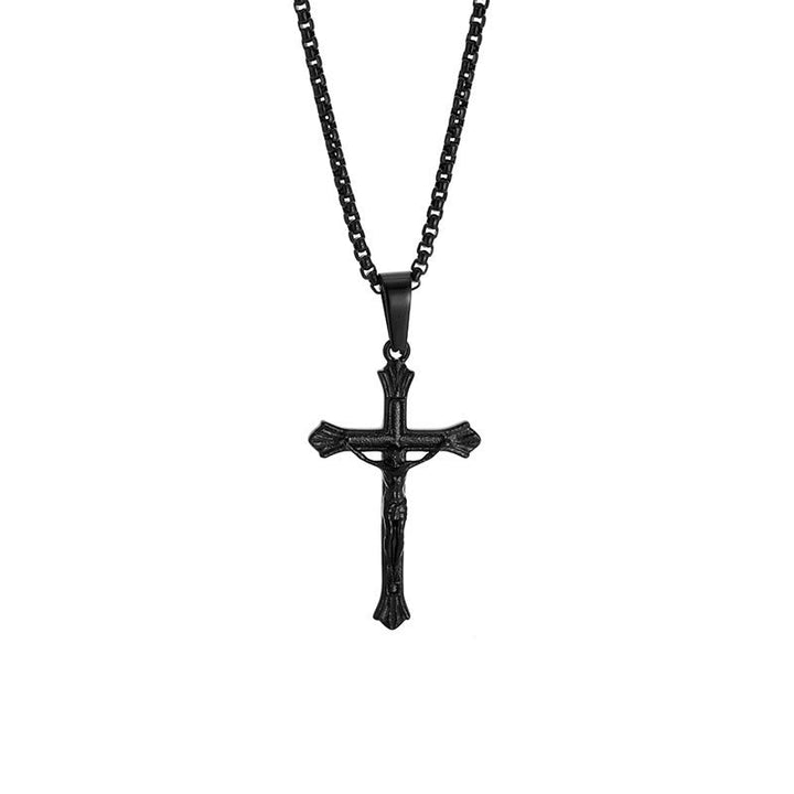 Christianartworkshop Tri - Color Jesus Crucifix Necklace: A Fusion of Faith and Stylish Hues