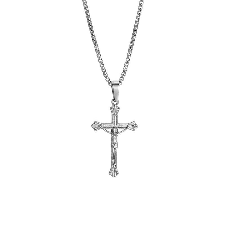 Christianartworkshop Tri - Color Jesus Crucifix Necklace: A Fusion of Faith and Stylish Hues