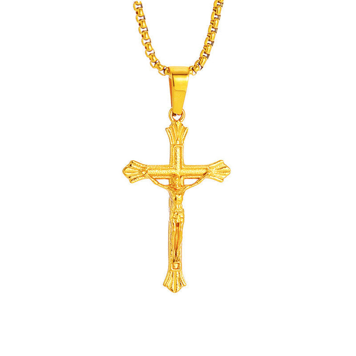 Christianartworkshop Tri - Color Jesus Crucifix Necklace: A Fusion of Faith and Stylish Hues
