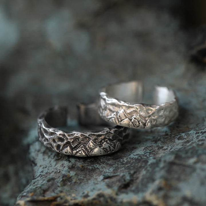 Handcrafted 999 Silver Handmade Rugged Surface Ring