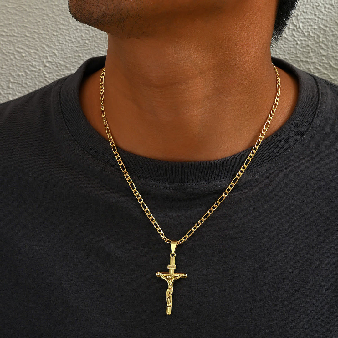Christianartworkshop 4-Styled Sacred Crucifix Necklace: Elegant Design & Faithful Reminder for Every Day