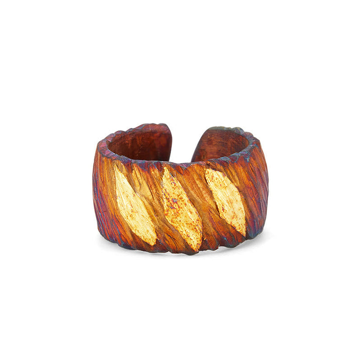 Handcrafted 999 Silver Ember Streak Textured Ring
