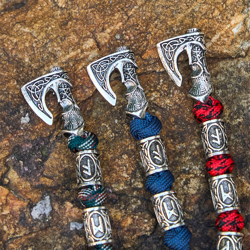 Viking Axe Rune Intertwine Braided Bracelet