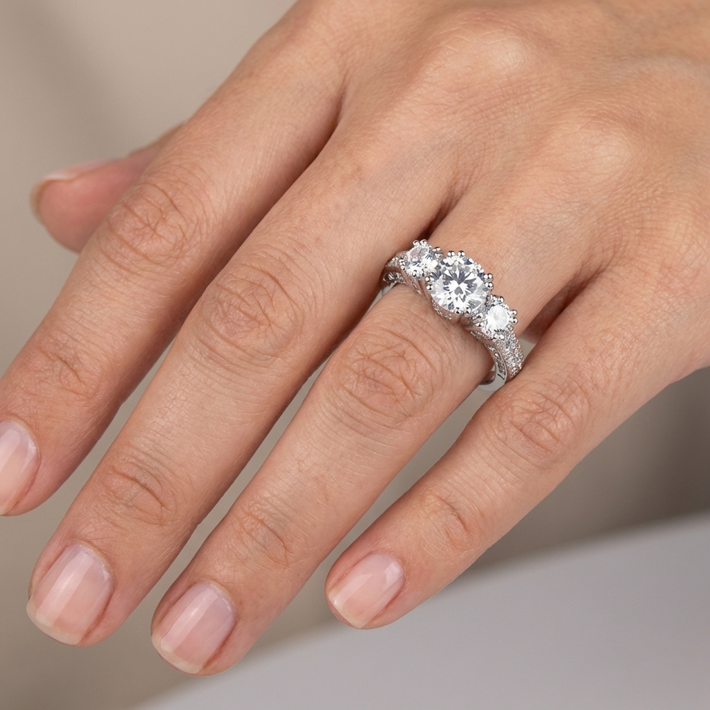 SILVER TRINITY RING