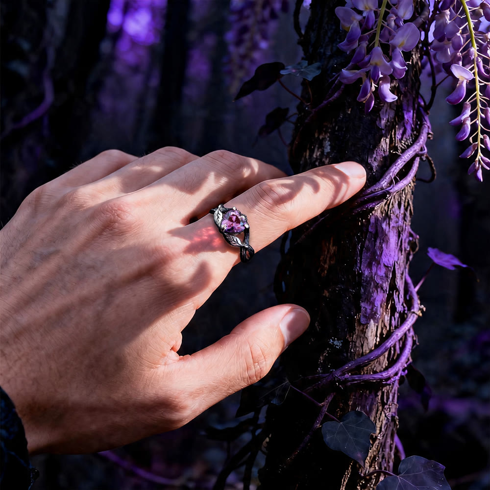 Love to Death Heart Amethyst Ring