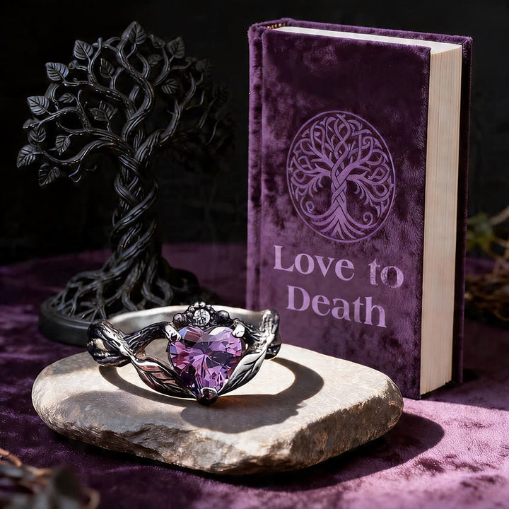 Love to Death Heart Amethyst Ring