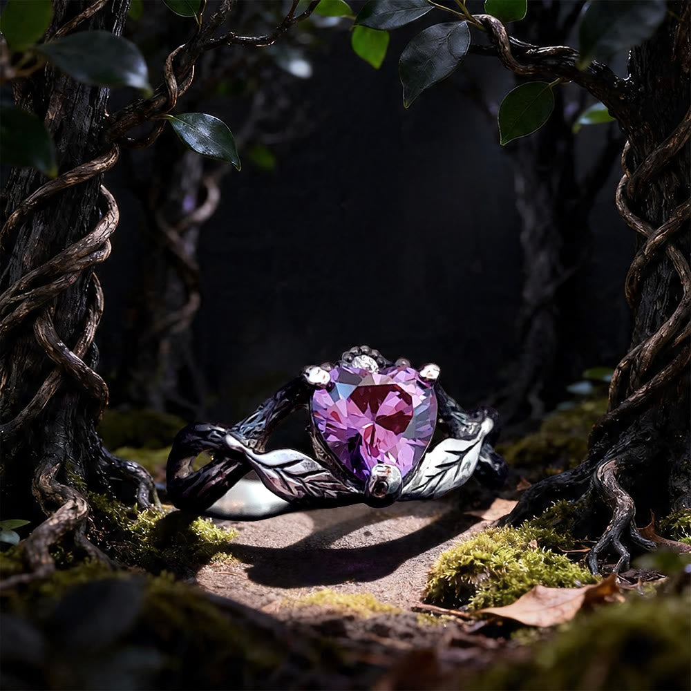Love to Death Heart Amethyst Ring