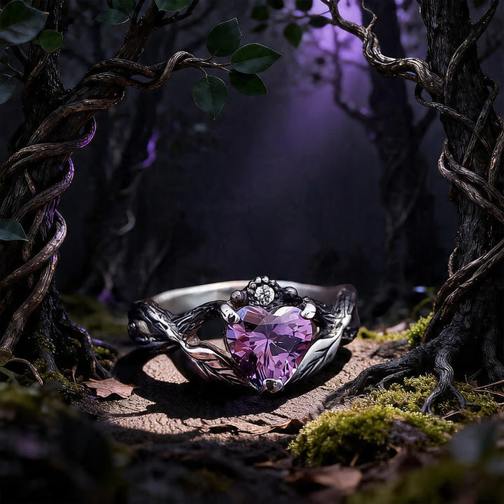 Love to Death Heart Amethyst Ring