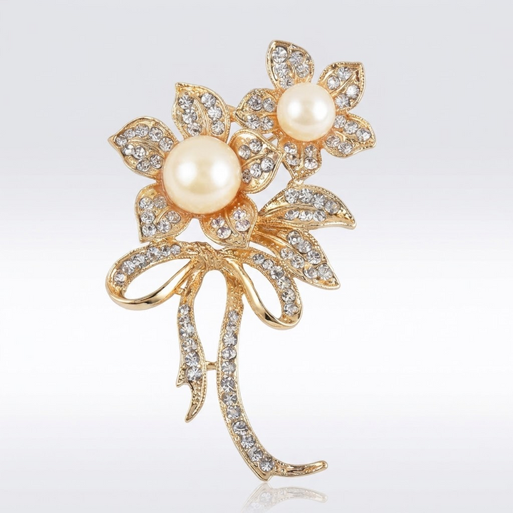 GOLD FLOWER BROOCH