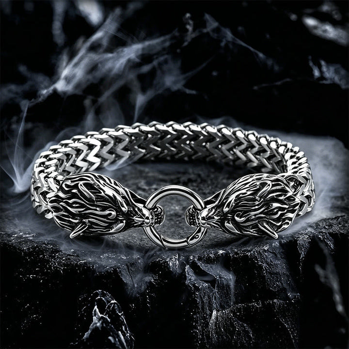 Wolf Head Viking Titanium Steel Strengthen Bracelet