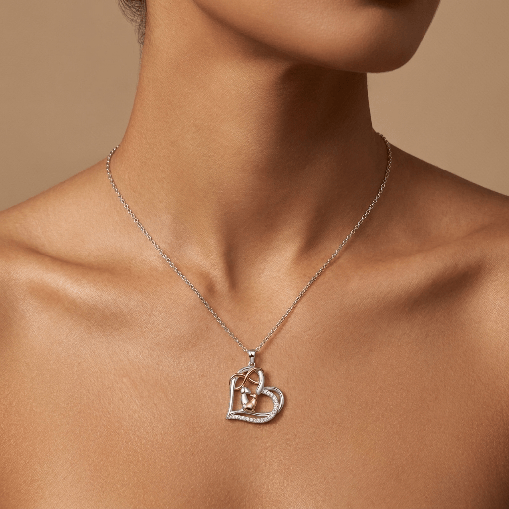 Infinity Paw Heart Necklace