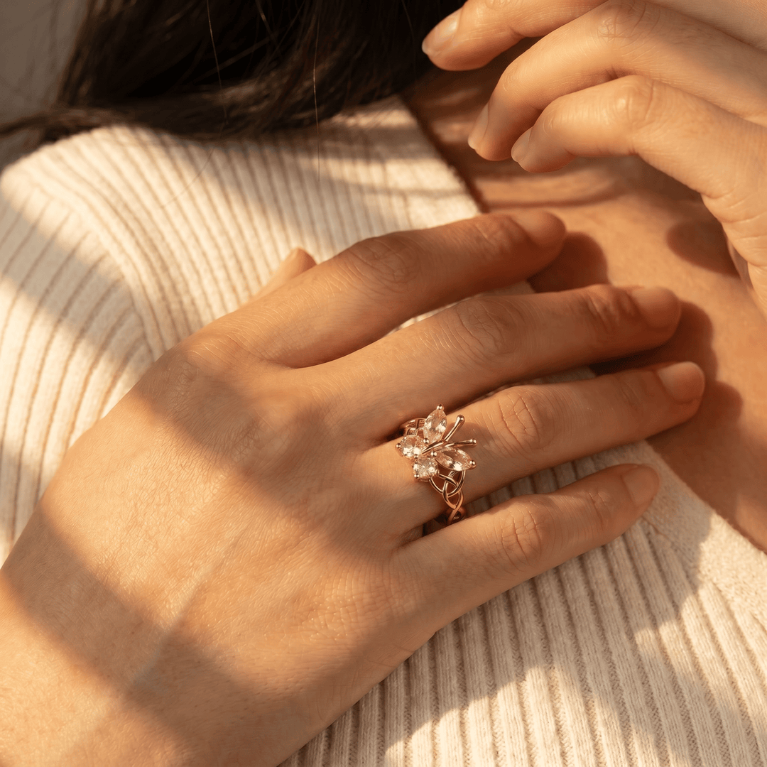 Pink Butterfly Ring