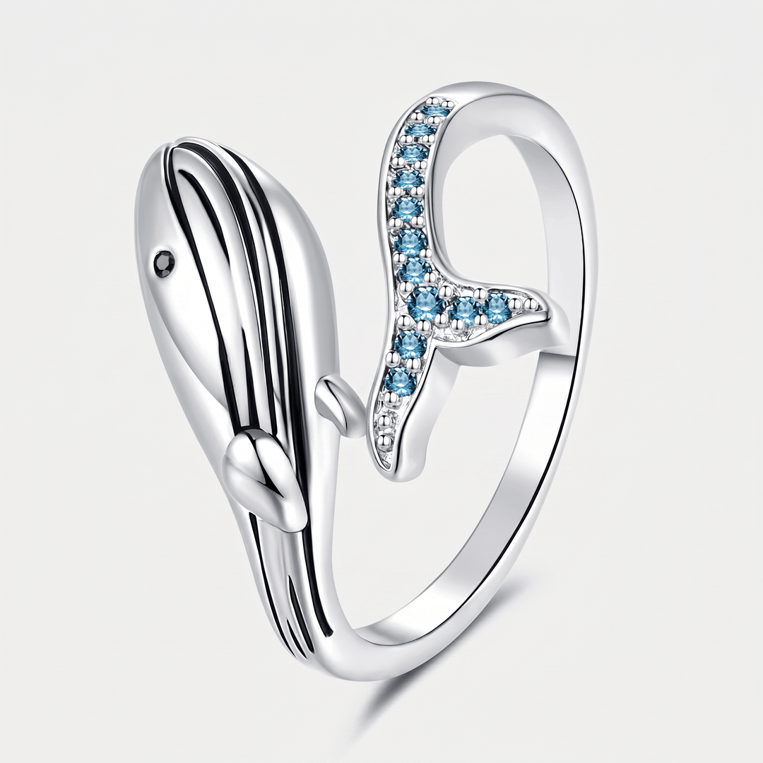 Sapphire Whale Ring - (ADJUSTABLE)