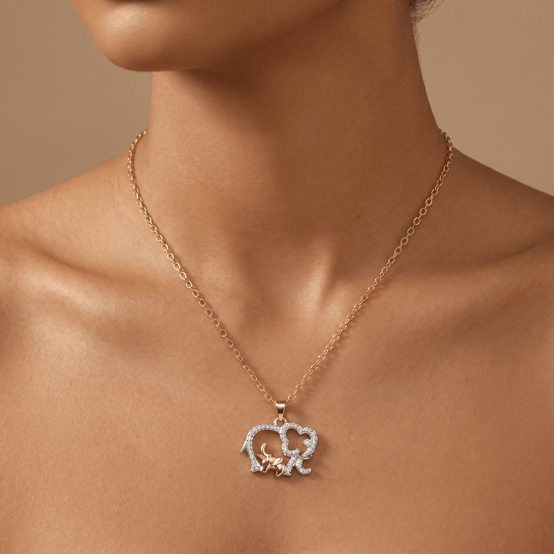 Mama Baby Elephant Necklace
