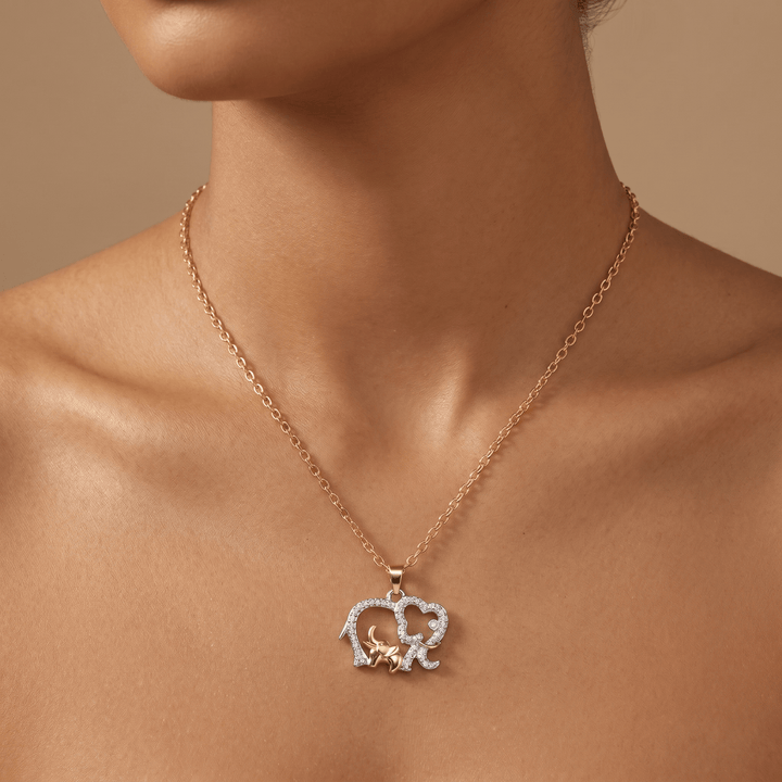 Mama Baby Elephant Necklace